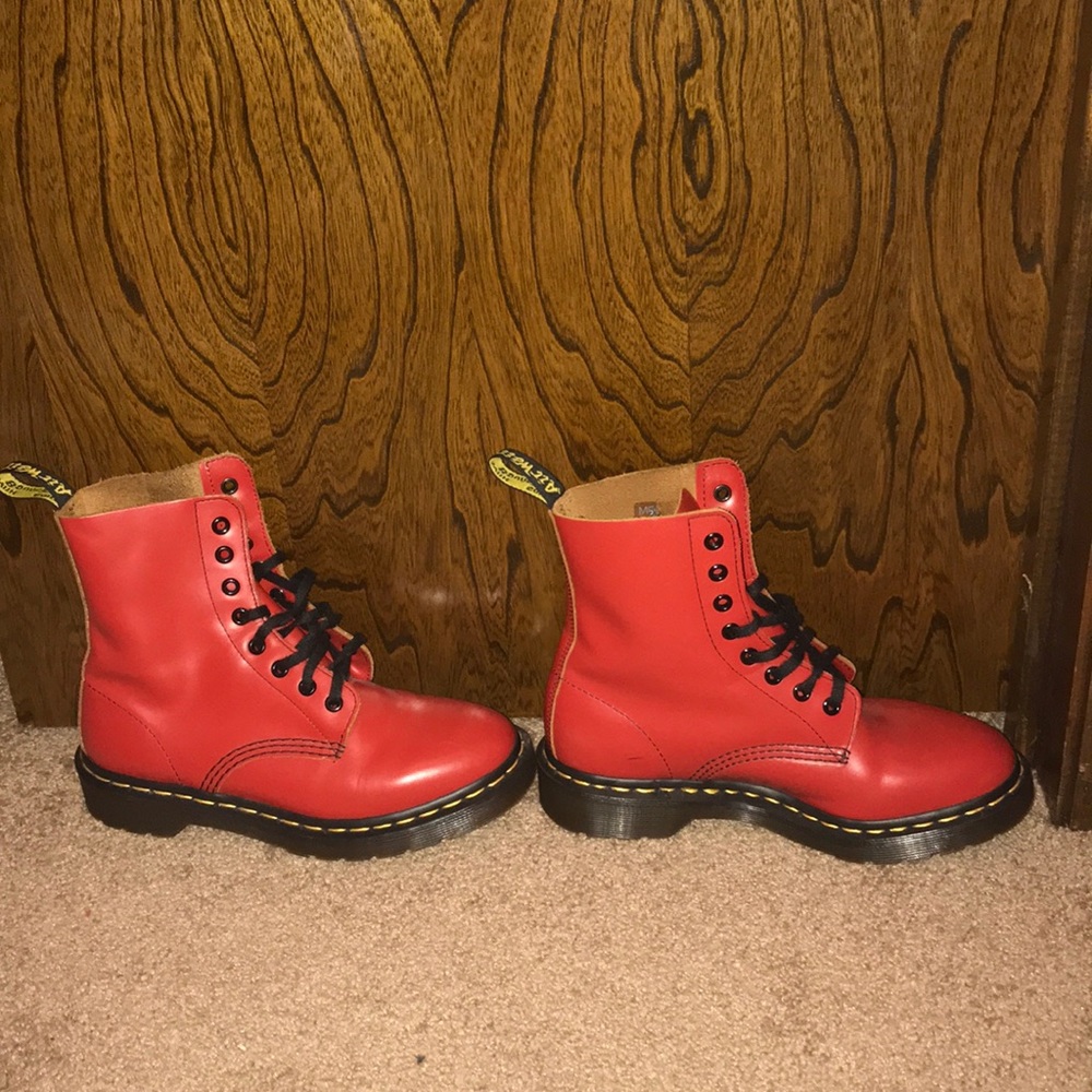 Doc Martins Red Combat Boots